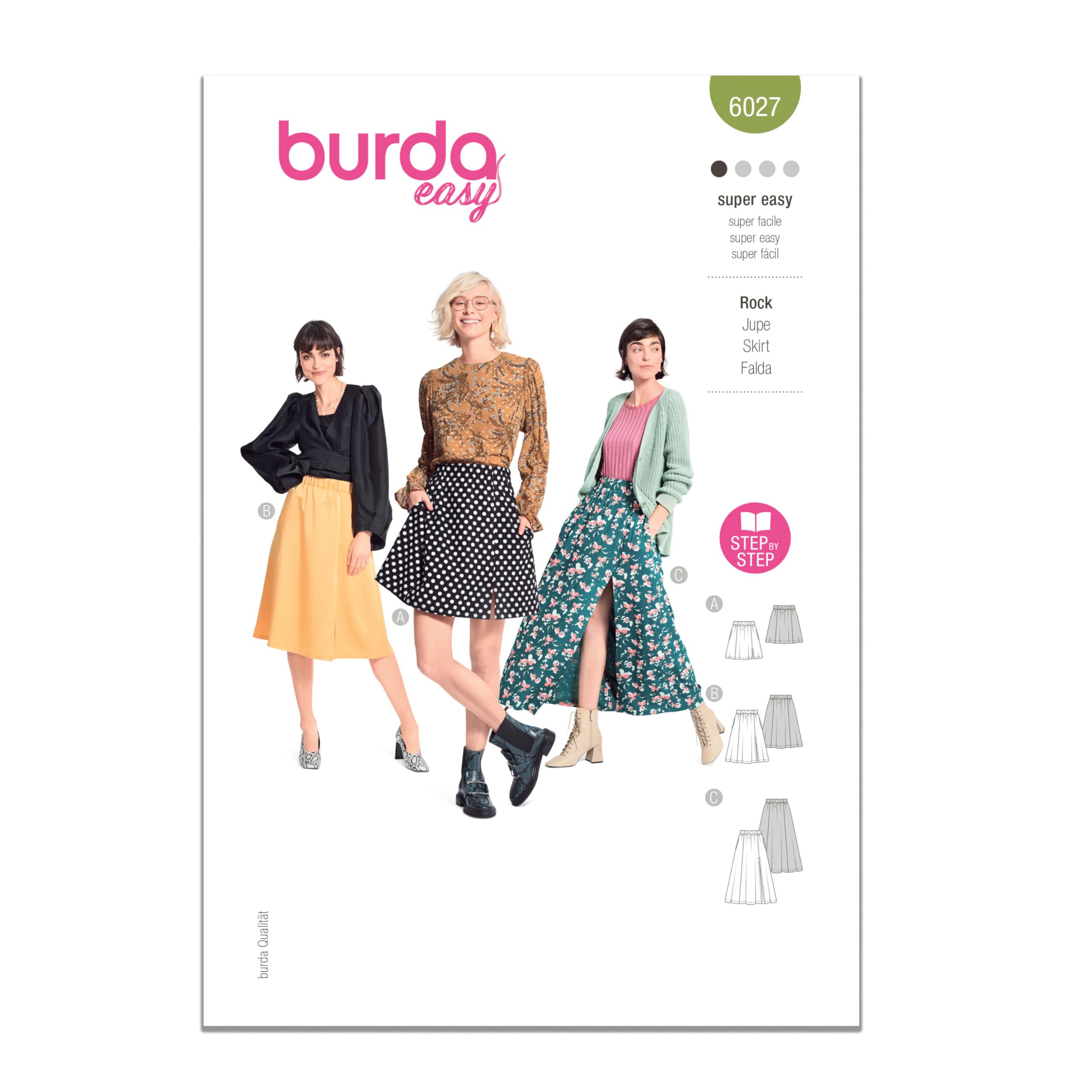 Burda Paper Sewing Pattern 6027 Skirts 8-22 (34-48)