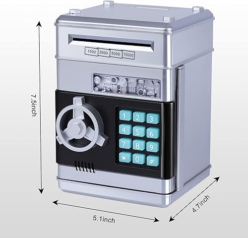Miniatura 2 de GuDoQi alcancía con contraseña alcancía electrónica y digital para guardar dinero pequeño cajero automático para monedas o efectivo regalo de