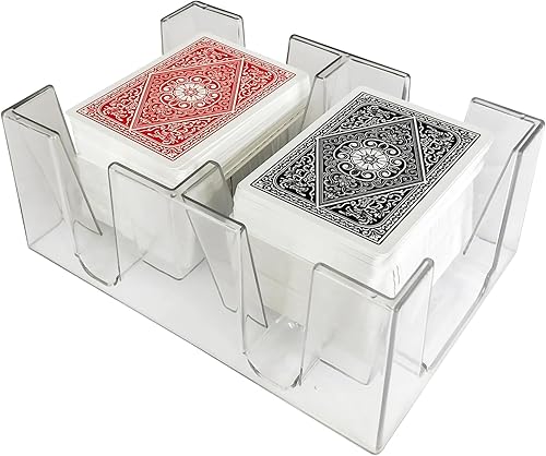 Yuanhe Bandeja de cartas transparente Canasta de 6 mazos