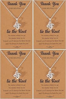 choice of all 2/3/4/6/8Pcs Bridesmaid Gifts Bridesmaid Necklace for Women Tie The Knot Necklace Wedding Gifts Bridesmaids Proposal Gift
