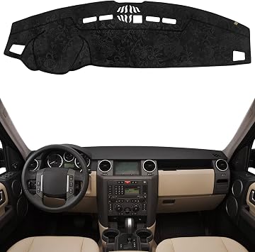 Dashboard Cover Dash Mat Fit for La-nd Rover 2009-2005 LR3,2016-2010 LR4,2013-2006 Range Rover Sport Without HUD Models,Car Dash Board Mat Anti-Glare Carpet,Non-Slip Pad Flannel