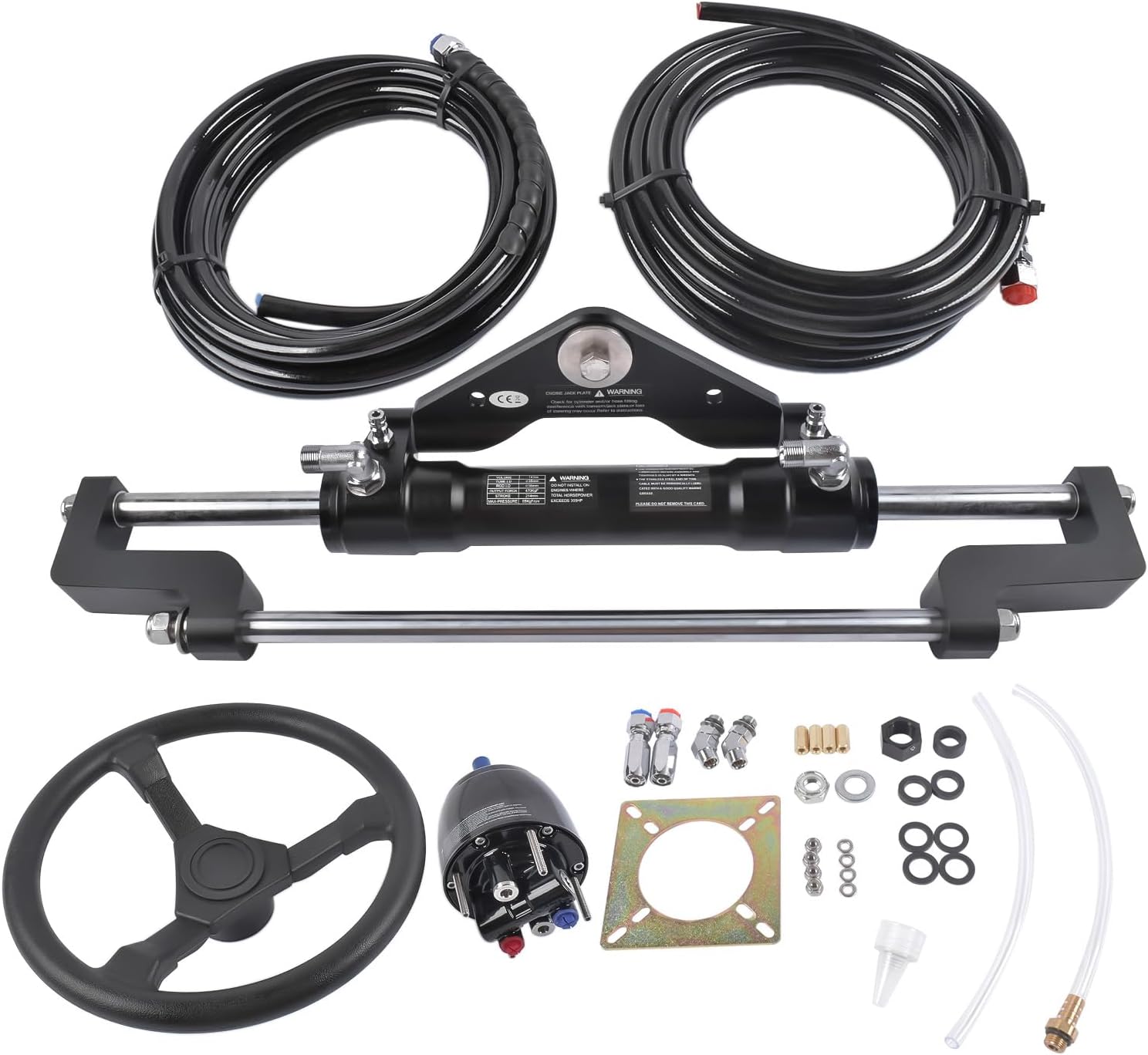 Hydraulic Outboard Boat Steering Kit HK6400A-3 HO5118-300HP Helm Pump | 18FT Hoses | 6.9 Mpa/1000psi, Hydraulic Steering Kit Weonefit