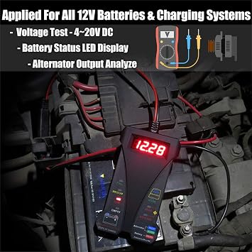 MOTOPOWER MP0514A 12V Battery Tester with MP69033 Car OBD2 Code Reader Scanner