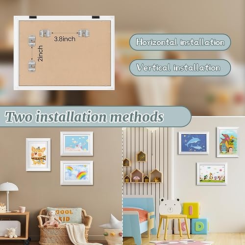 Miniatura 3 de Marcos de arte para niños, marcos de arte para niños de apertura frontal, marcos de ilustraciones para niños, pantalla intercambiable, marcos de