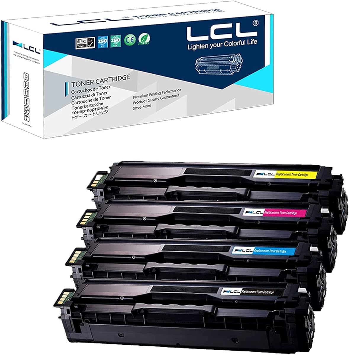 LCL Cartouche de Toner Compatible CLT-504S CLT-K504S CLT-C504S CLT-M504S CLT-Y504S (1 Noir 1 Cyan 1 Magenta 1 Jaune) Remplacement pour Samsung CLP-415 CLP-415N CLP-415NW CLP-470 CLP-475 CLX-4195N