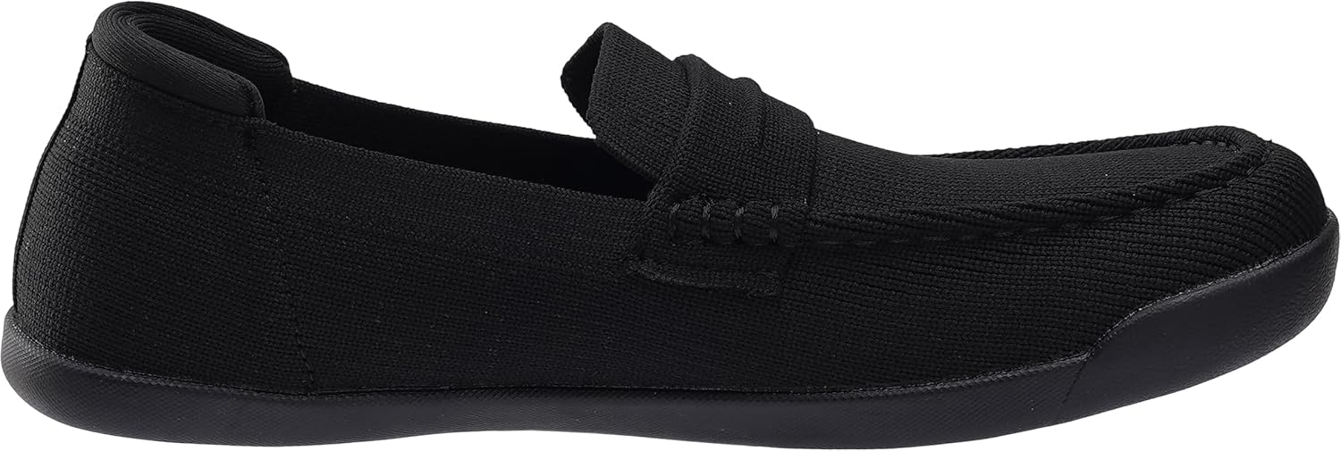 WHITIN Women's Slip On Penny Loafers Wide Width | Comfortable Knit Flat Shoes