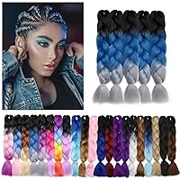 Vista 10 de Benehair 1 paquete de 1 paquete de extensiones de cabello trenzado de 24 pulgadas, extensiones de cabello sintético de alta temperatura, extensiones