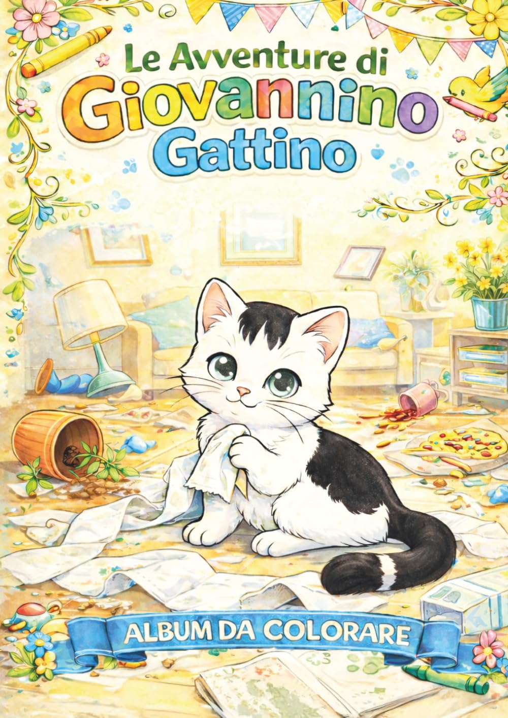 Le Avventure di Giovannino Gattino: Libro da colorare per bambini