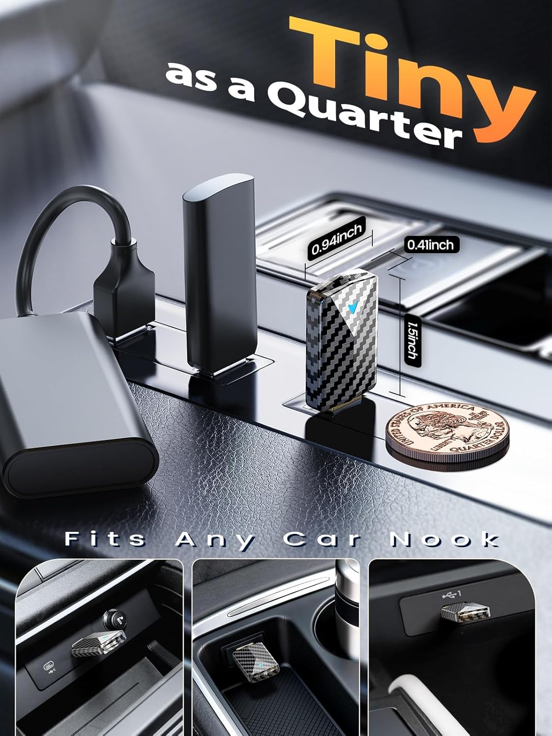 Mini Wireless CarPlay Adapter for iPhone & Android Auto (2026 Upgrade), No Delay, Fast & Stable Connection, Plug & Play, Converts Wired to Wireless Carplay Dongle for 2016+ Cars, USB-A/Type-C Port