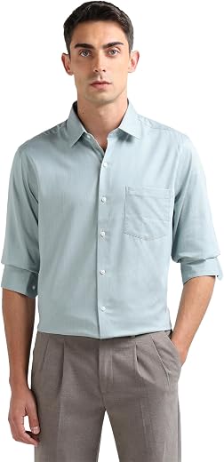 Arrow Slim Fit Mens Formal Shirt - 100% Cotton, Breathable & Comfortable, Full Sleeves Checkered Shirts for Men