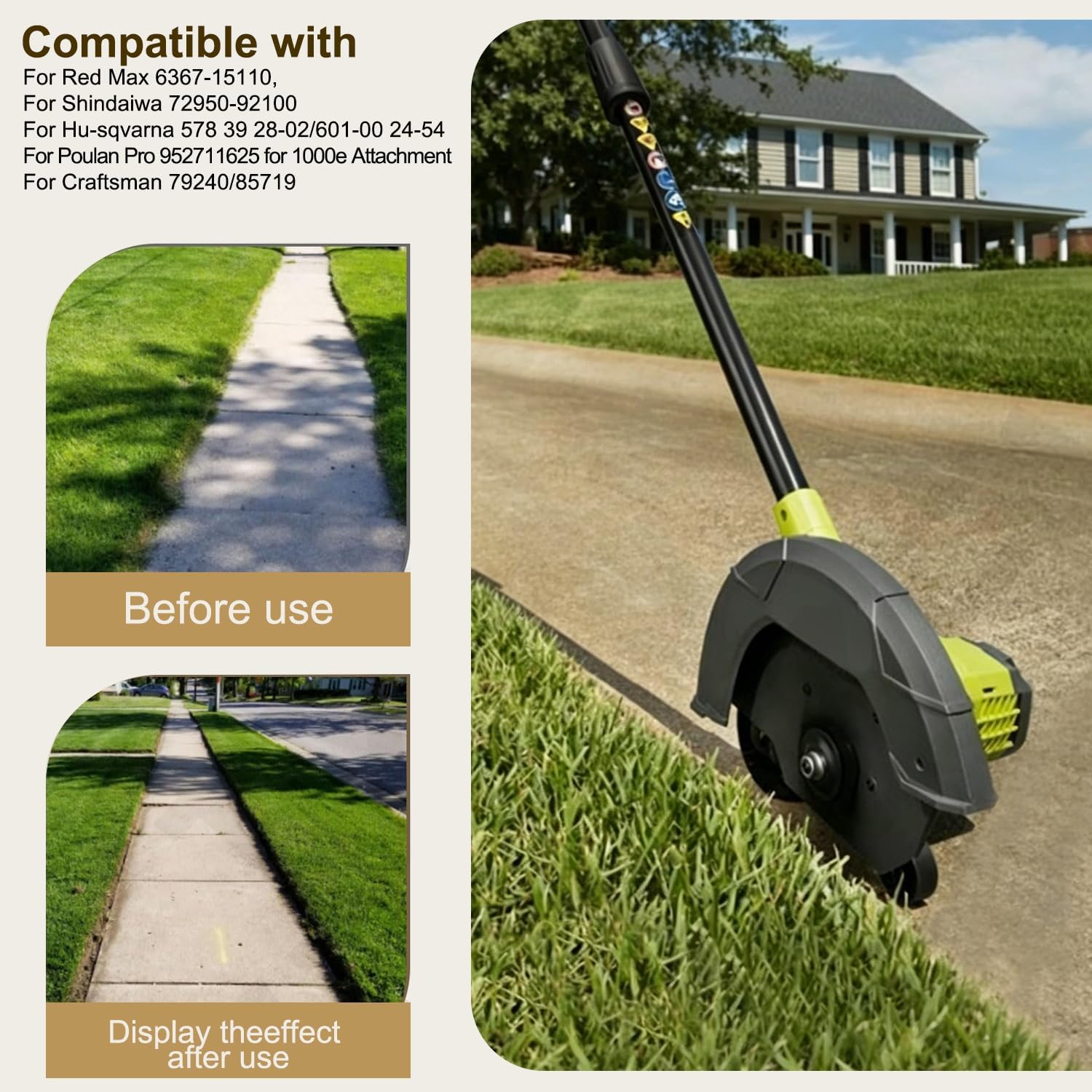 8inch Edger Blade Replacement AC04215 for Ryobi RYEDG12, RYEDG12VNM Expand-It Edger, RY40706BTL, RY40780 RY40780VNM RY40760 40V HP Brushless Stick Lawn Edger P2310, P2312 18V ONE+ view 3