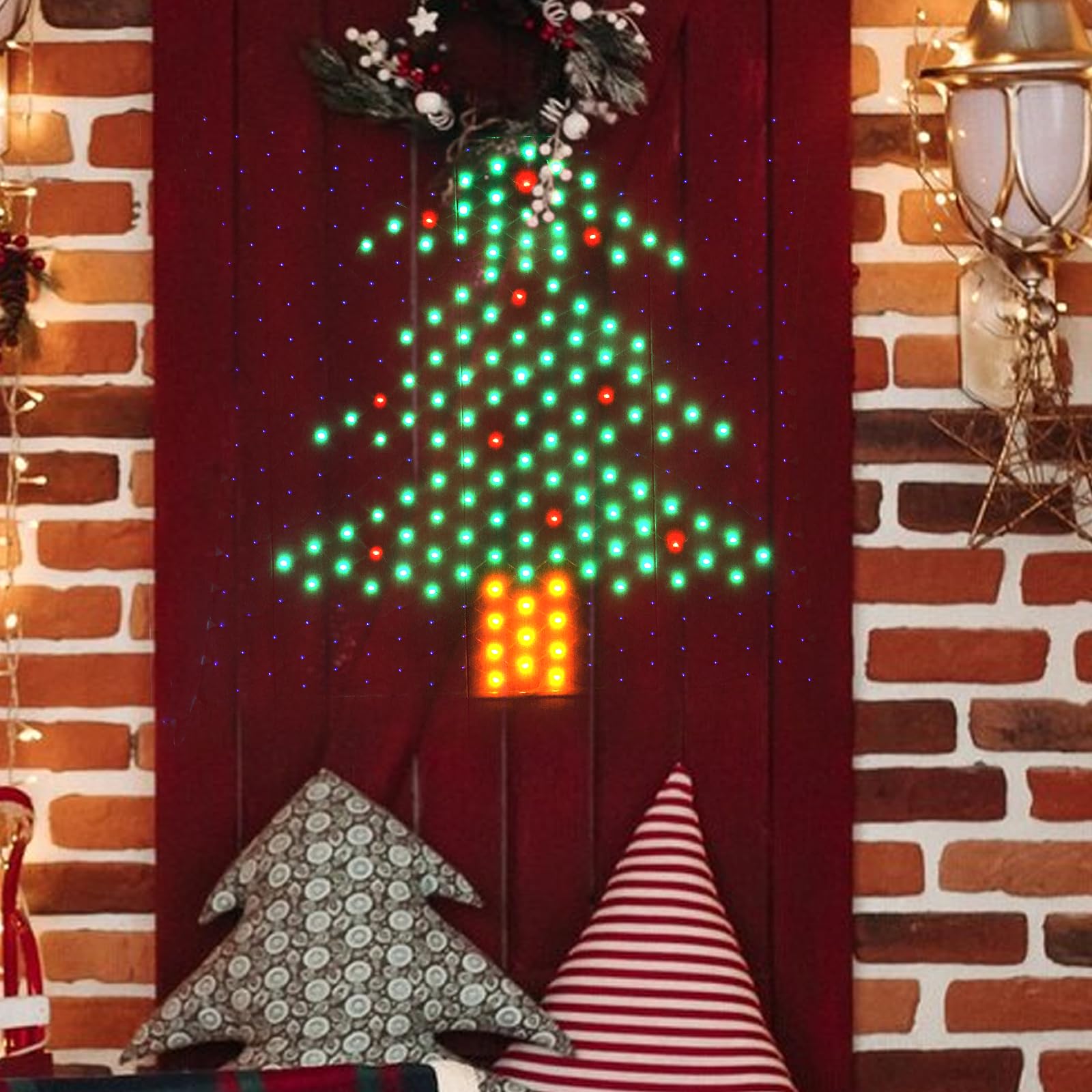 Leisure world Luces de red para decoración de Navidad, 4 x 4 pies, 320 luces LED de malla para exteriores, 8 modos para patio, decoración de fiesta