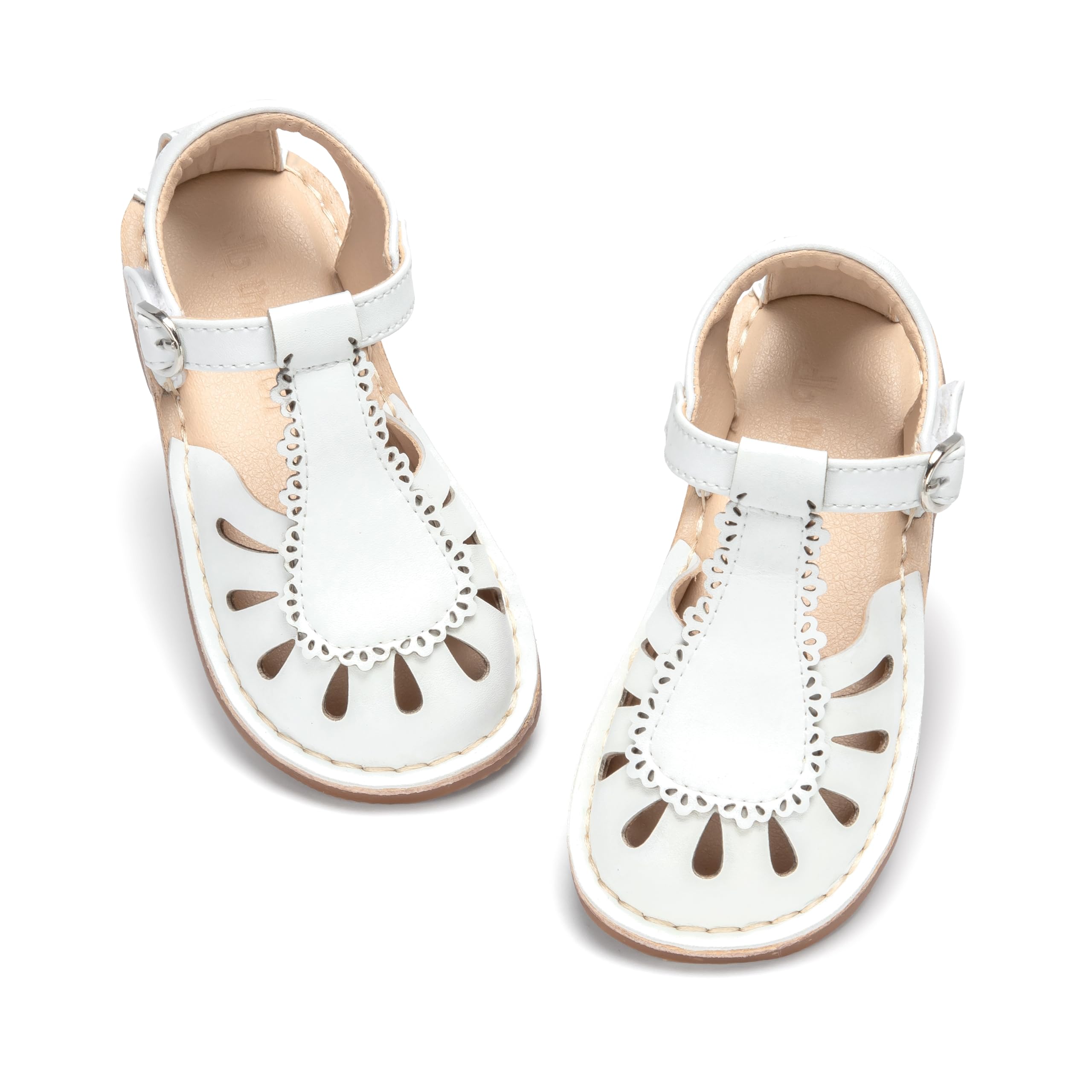 THEE BRON Toddler Girls Espadrilles Sandals Hollow Out Rustic Dress Shoes