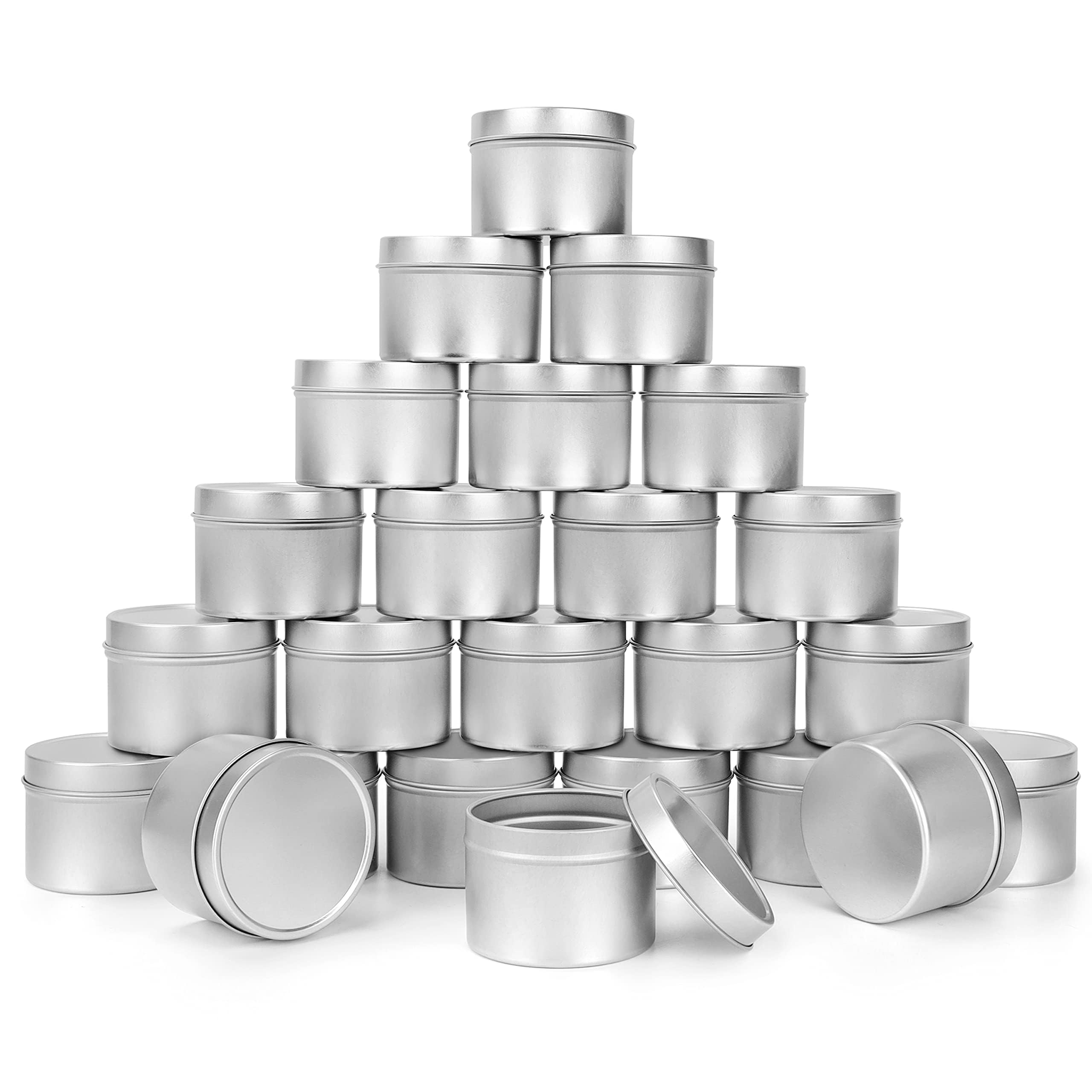 Moxweyeni Metalldosen Mit Deckel – 118 Ml, 100 Stück In 4 Farben (schwarz, Silber, Gold, Weiß)