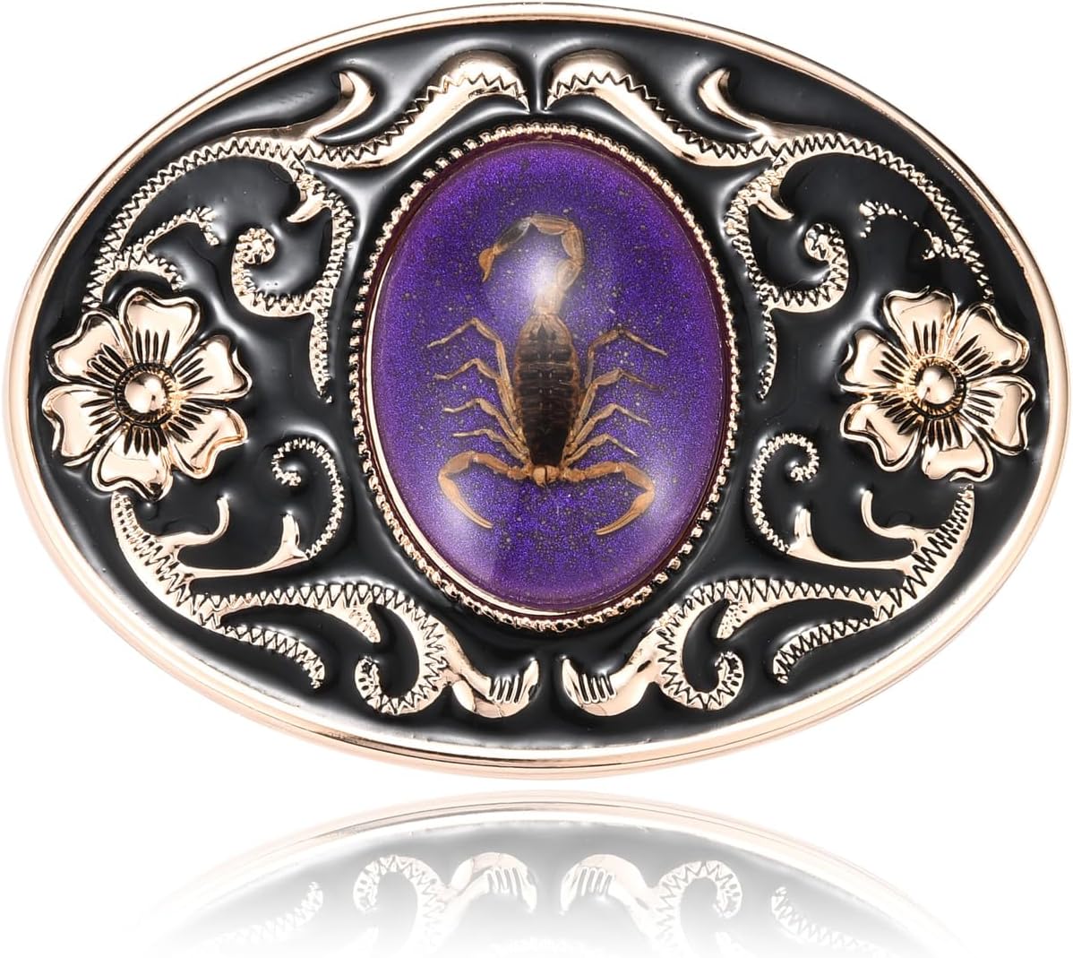 Western Belt Buckle for Men, Native American Luminous Stone Belt Buckles, Novelty Scorpion Animal Belt Buckle Mens