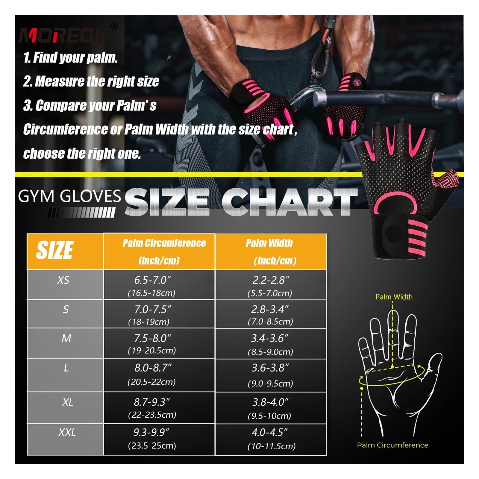 Guanti da palestra Guanti fitness da donna for uomo Guanti protettivi in ​​silicone antiscivolo for bodybuilding Guanti for sollevamento pesi Guanti da allenamento estivi traspiranti da palestra(Black