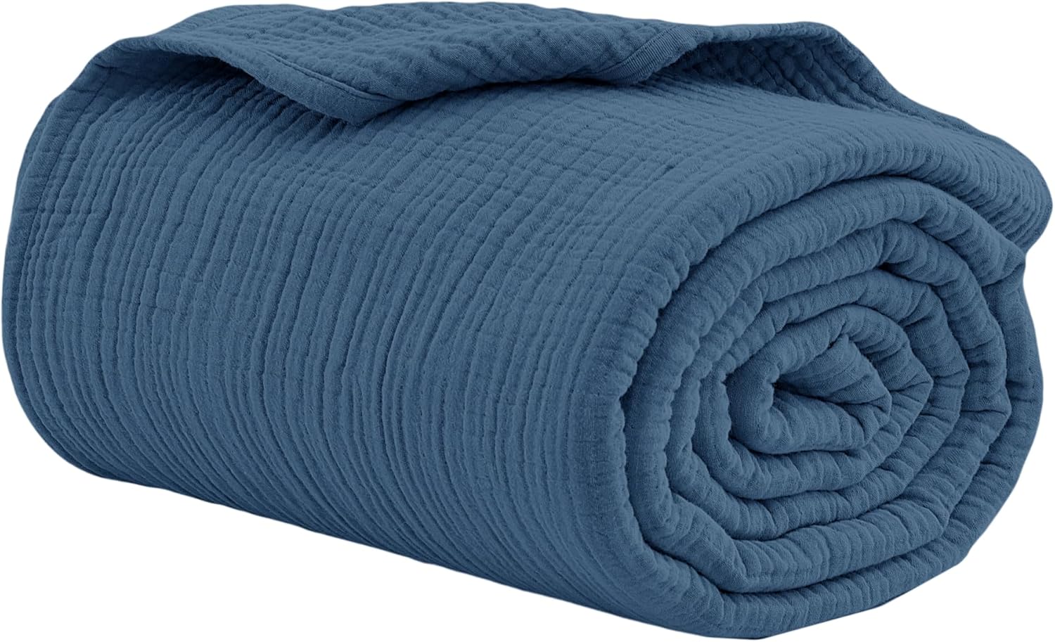 100% Cotton Muslin King Blanket (108" x 90") – A Luxuriously Soft, 4-Layer Lightweight and Breathable Gauze Blanket, Perfect for Year-Round use on beds, couches (Pacific Blue, King) - Image 7