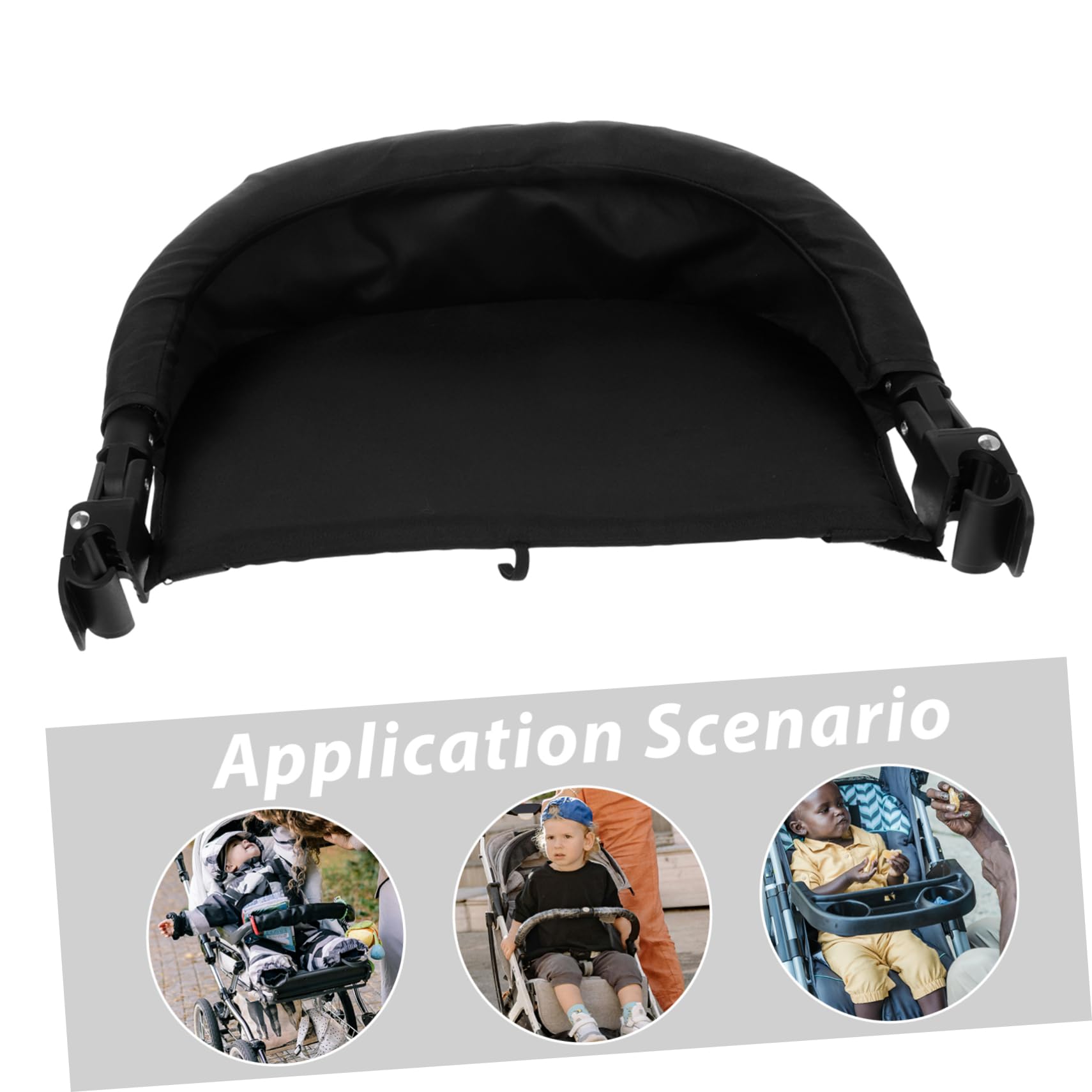 SECFOU Extension Accessoire Amovible Repose-Pieds Réglable pour Poussette Bébé Noir en Tissu pour Confort Compatible avec Poussettes et Nacelles