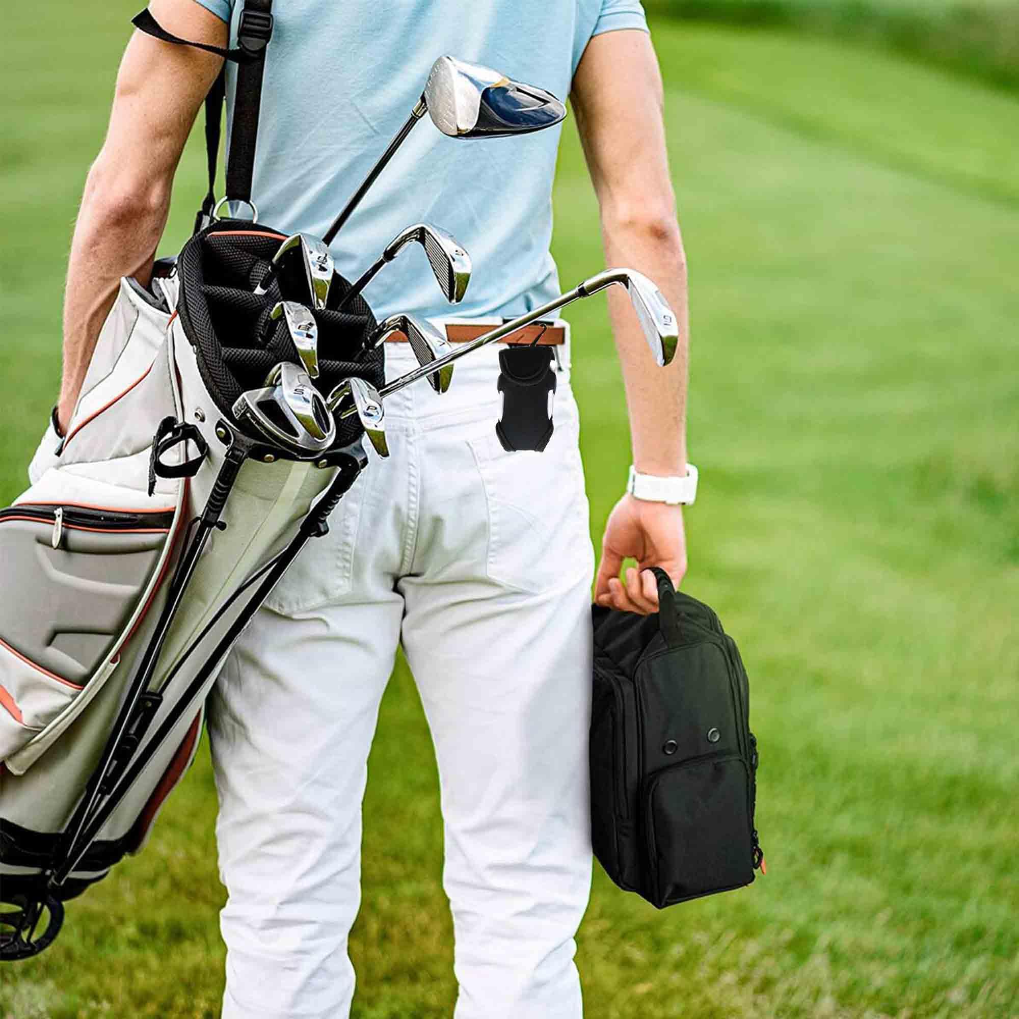 ZAHD golfballhalter gebrauchsstoff Taille Beutel Golftasche mit Hängendem Clip Tragbar Golf Hüfttasche Kleine Ball Tasche Golftasche mit Hängendem Clip für Golftraining Freizeitsport