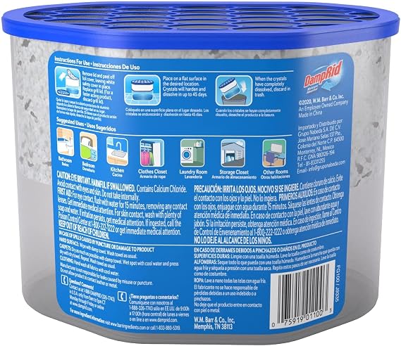 DampRid Fragrance Free Disposable Moisture Absorber - 10.5 oz. Each - 3 Pack Attracts & Traps Excess Moisture, Eliminates Musty Odors, Creates Fresher, Cleaner Air White