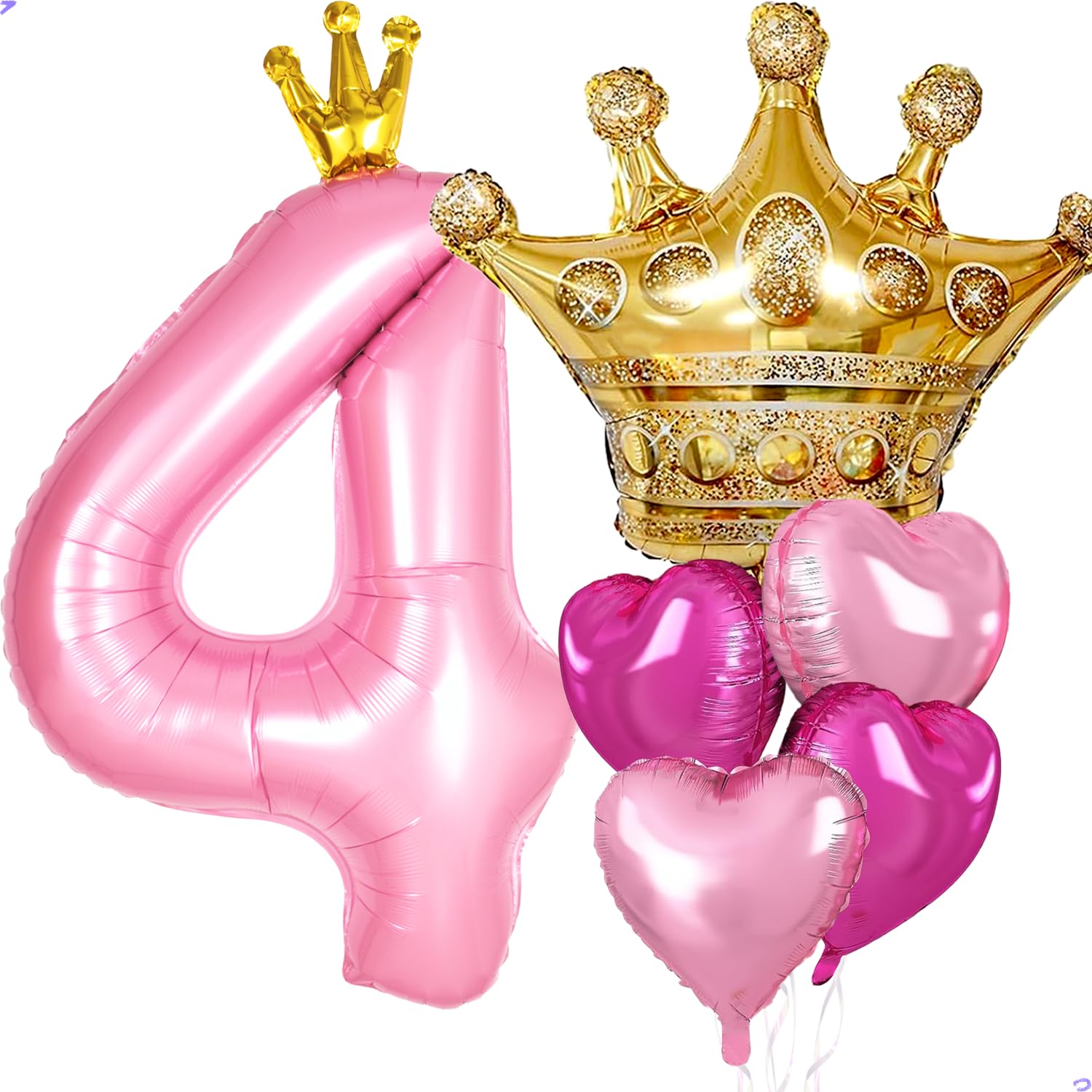 Photo 1 of Florisland Pink Crown Number 4 Balloon - 40 Inch