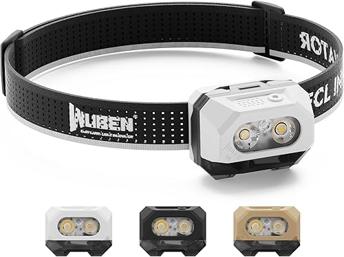 Miniatura 12 de WUBEN Linterna frontal LED H4 recargable, 800 lúmenes súper brillante, linterna frontal impermeable IP68 con sensor de movimiento, linterna frontal