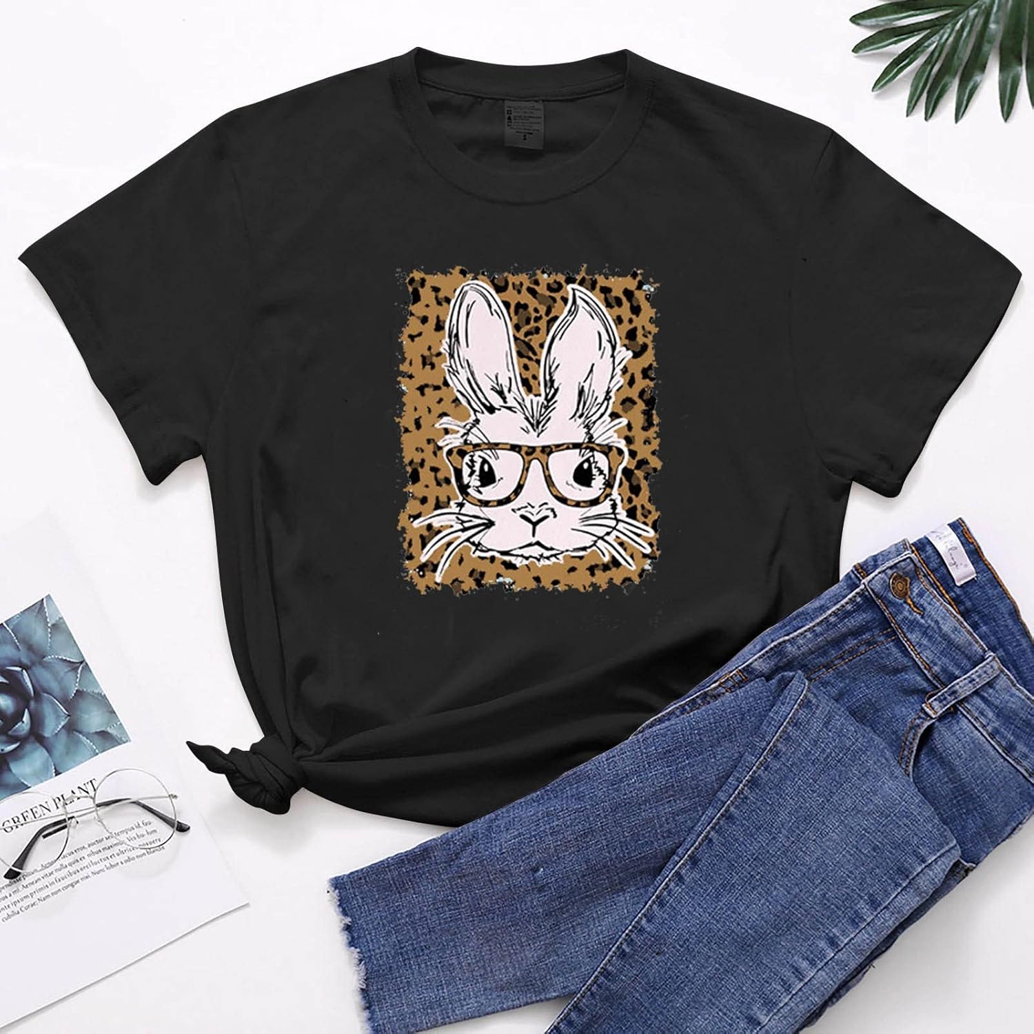 Miniatura 4 de Happy Easter Shirts for Women Rabbit Graphic T-Shirt Best Bunny MOM Funny Letter Printed Christian Short Sleeve Tops