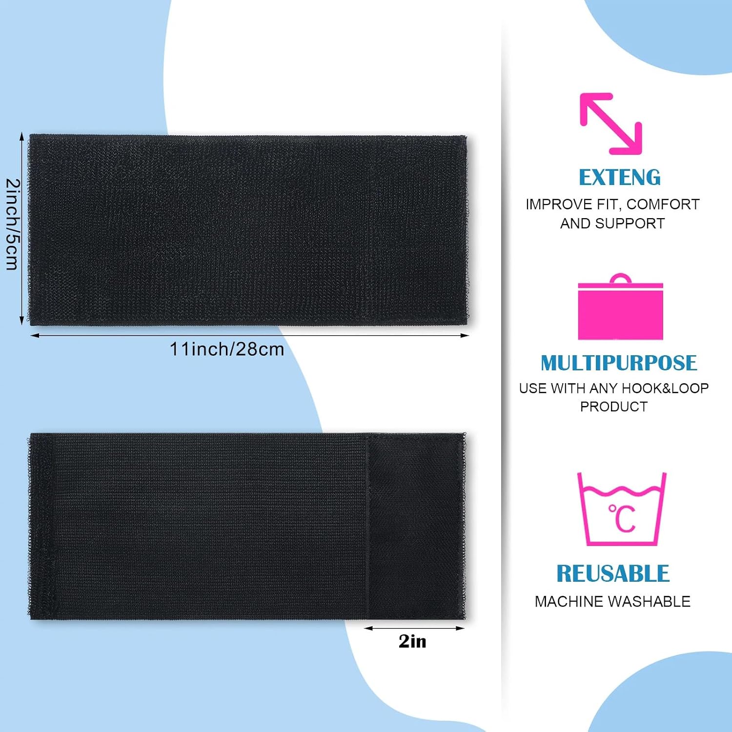 Geiserailie 2 Pcs Reusable Extender Strap Ice Pack Strap,2 x 11 Inch image 2