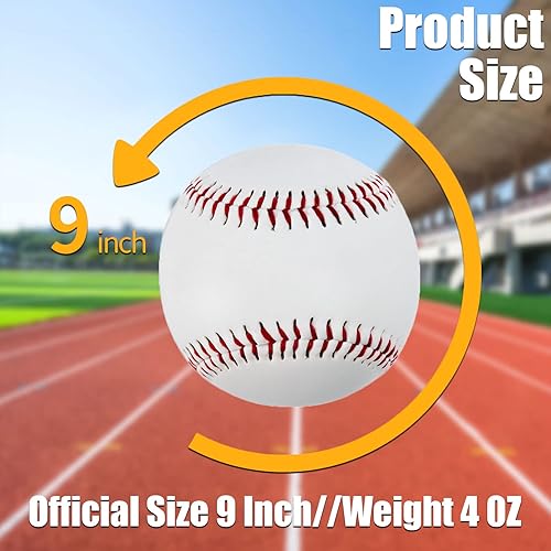 Miniatura 2 de GKK Pelotas de béisbol de talla oficial para entrenamiento de práctica, paquete de 12 pelotas de béisbol en blanco para deportes de béisbol