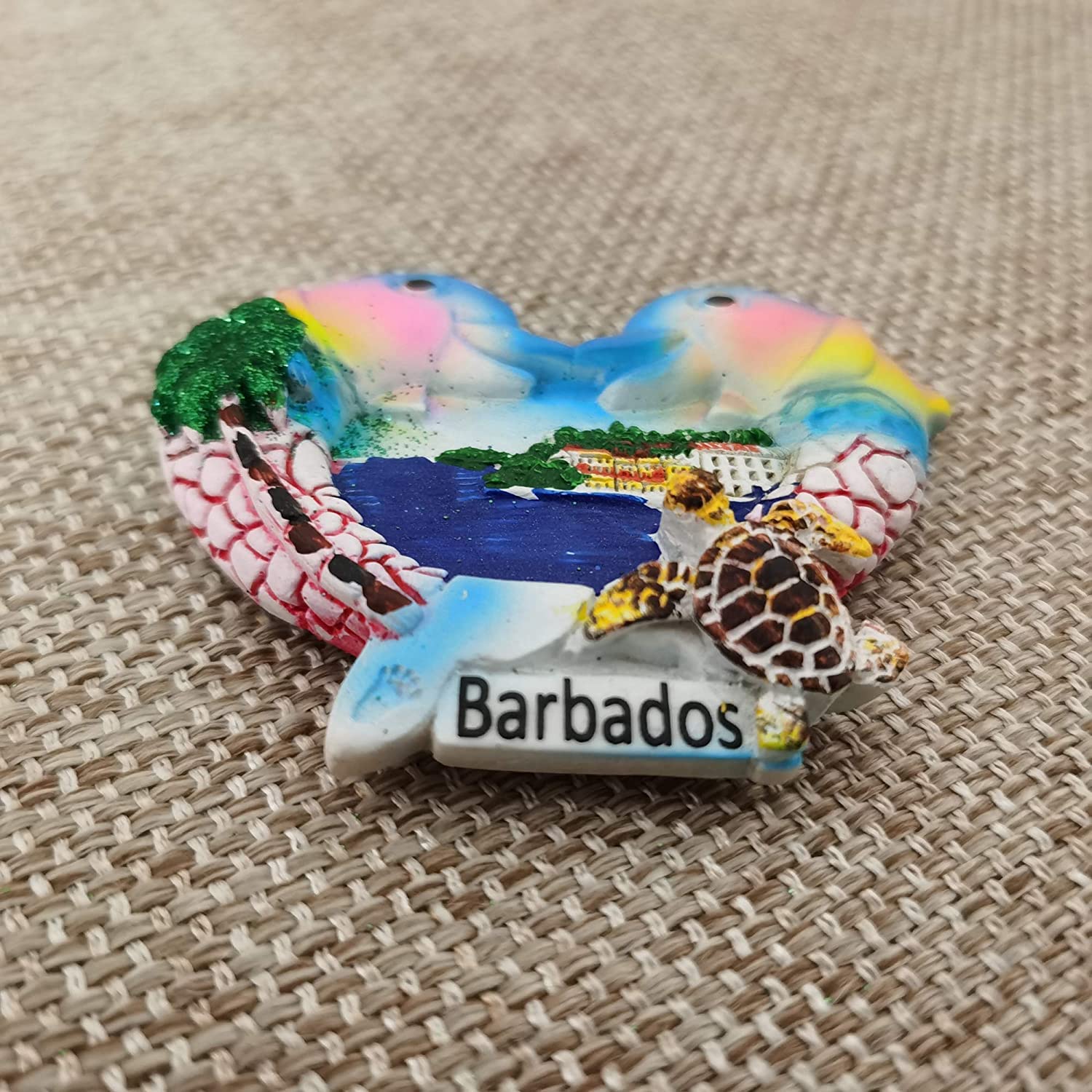 Barbados Calamita per frigorifero 3D Bridgetown Calamita in vetro di cristallo magnete turistico viaggio collezione souvenir regalo adesivo magnetico decorazione casa cucina