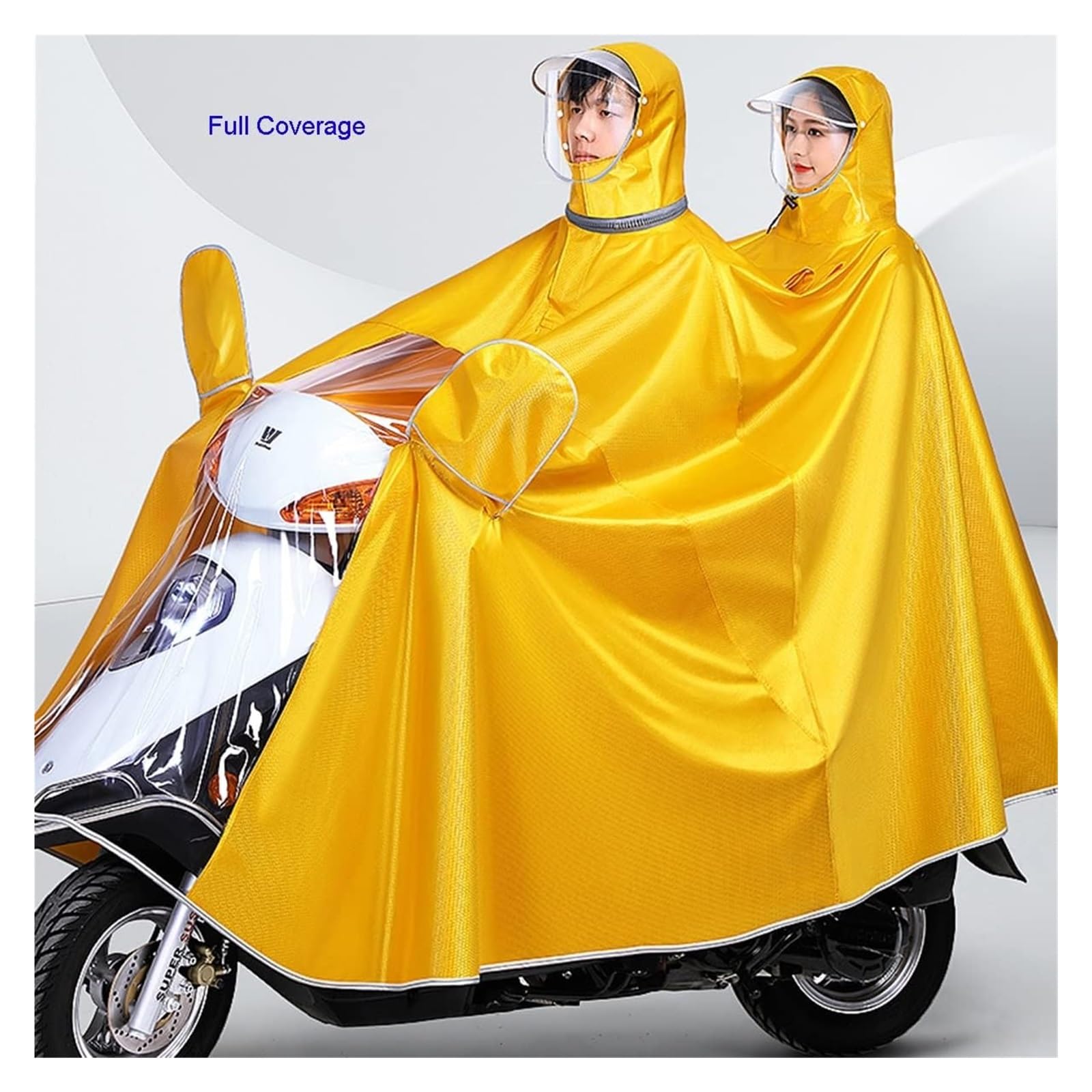 Poncho de lluvia para scooter de movilidad, Capa de lluvia unisex a prueba de viento con cubierta de espejo retrovisor, for motocicleta E-bike (color: rojo, tamaño: M)