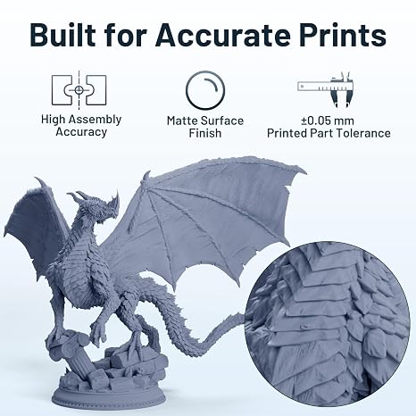 PAS10 3D Printer Resin, UltraPrint-Modeling with High Precision, Quick Curing and Matte Surface (Black)