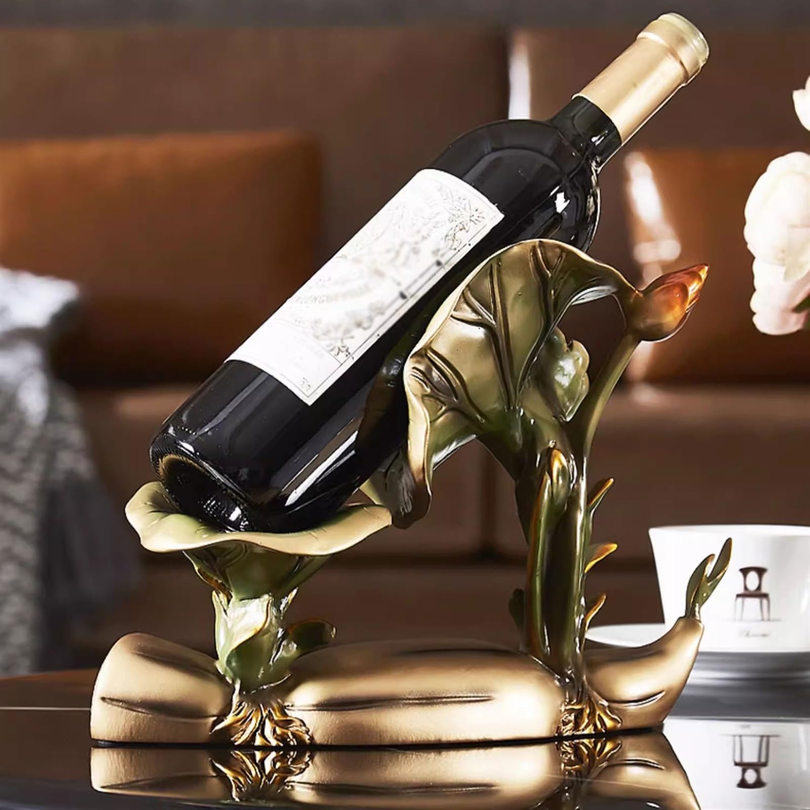 Stojaki na wino stołowe korzeń lotosu stojak na wino ozdoba nowoczesna chłodziarka do wina dekoracje stołu salon gablota wyposażenie domu wolnostojące stojaki na wino