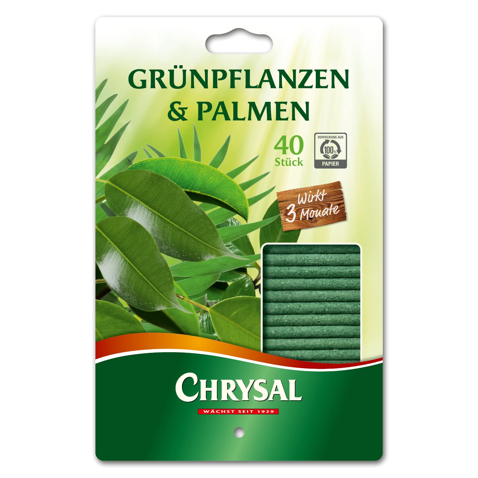 Chrysal Grünpflanzen & Palmen Düngestäbchen 40 Stück