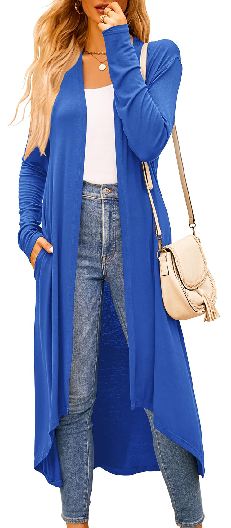 Newchoice Womens Long Cardigan Lightweight Long Sleeve Cardigan Duster