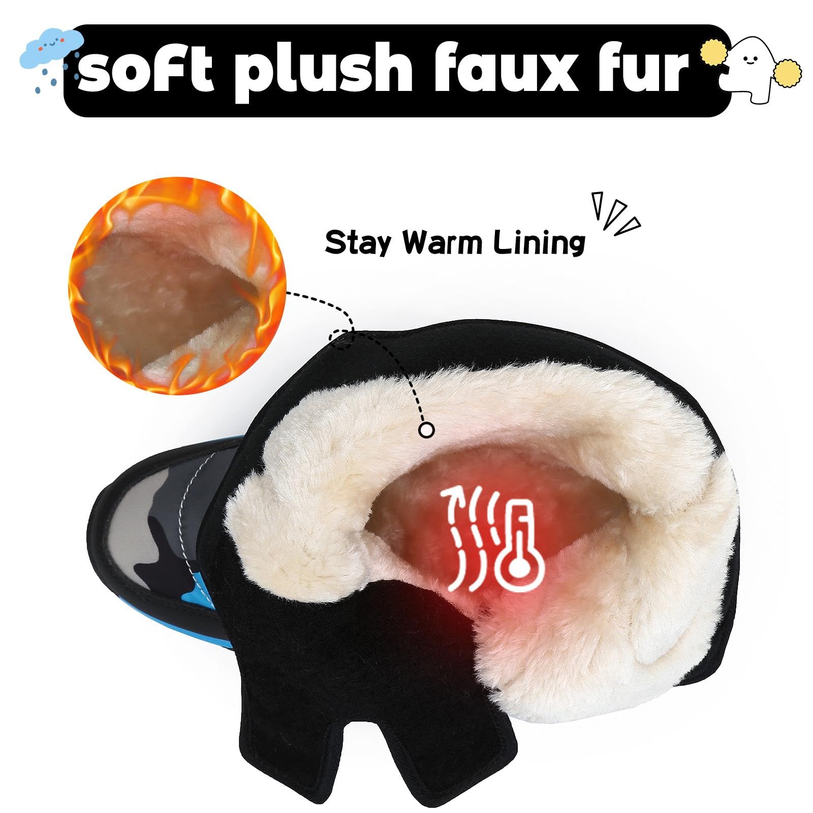 Mishansha Bambini Stivali da Neve Ragazze Caldo Fodera Stivaletti Invernali Ragazzi Scarpe Comodo Antiscivolo