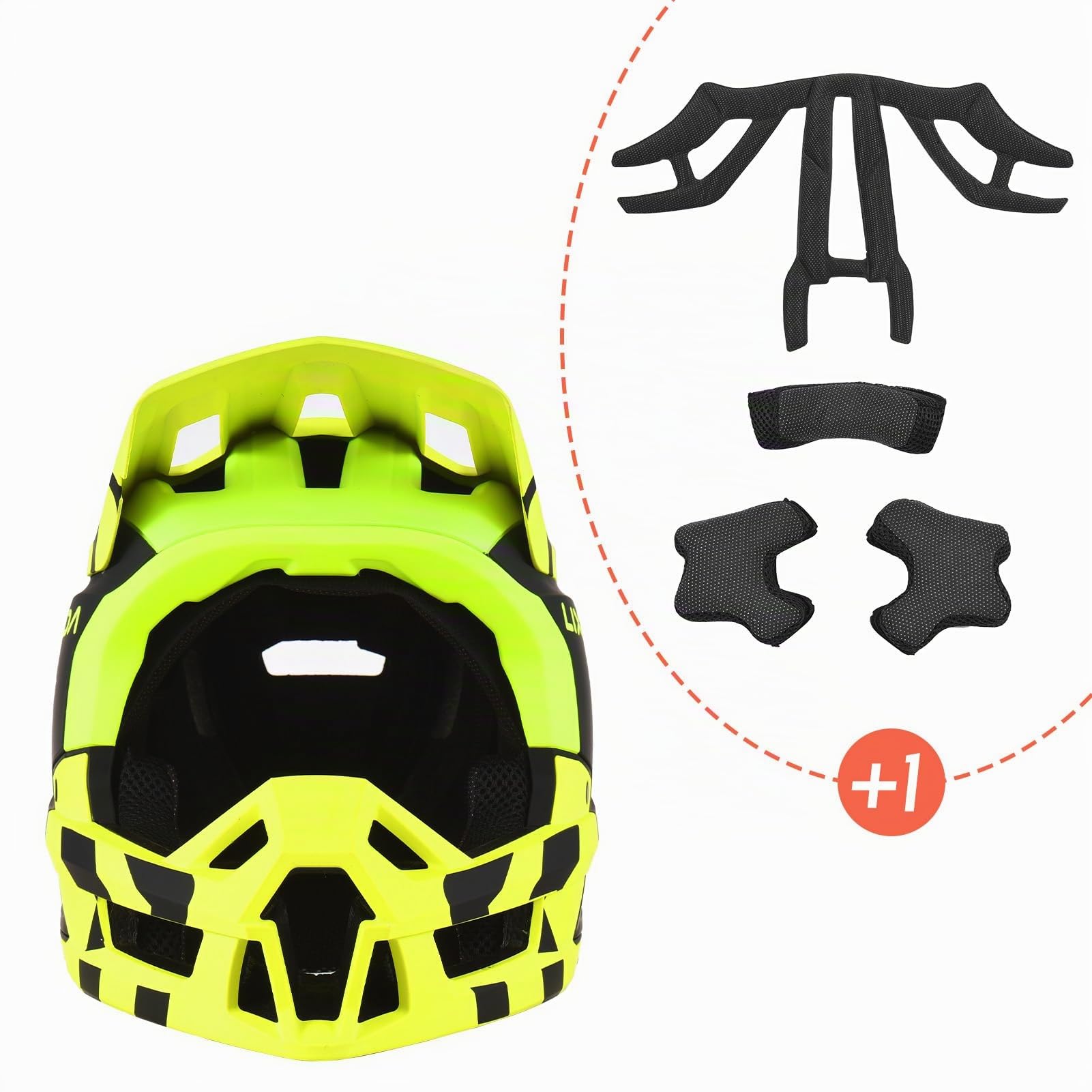 Lixada Casco Integrale da Mountain Bike Ventilazione Casco MTB Leggero Adatto per circonferenze della Testa di 61-62 cm/59-60 cm