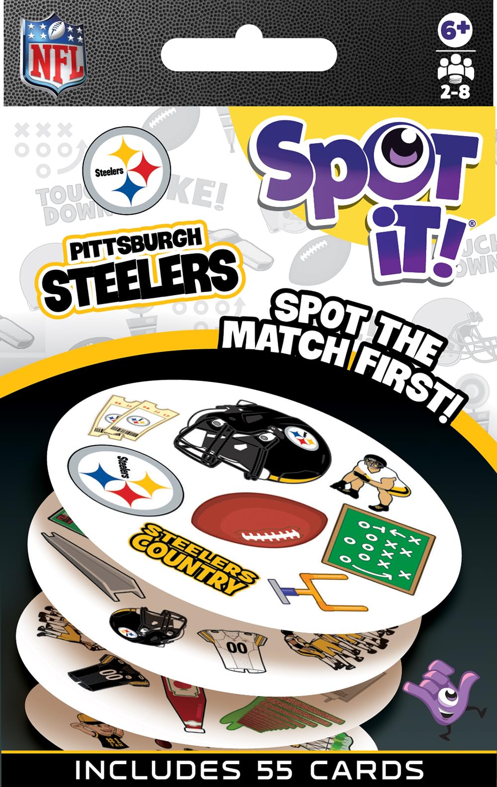 MasterPieces Game Day - NFL Pittsburgh Steelers Spot It Game For Kids, Adults, and Family
