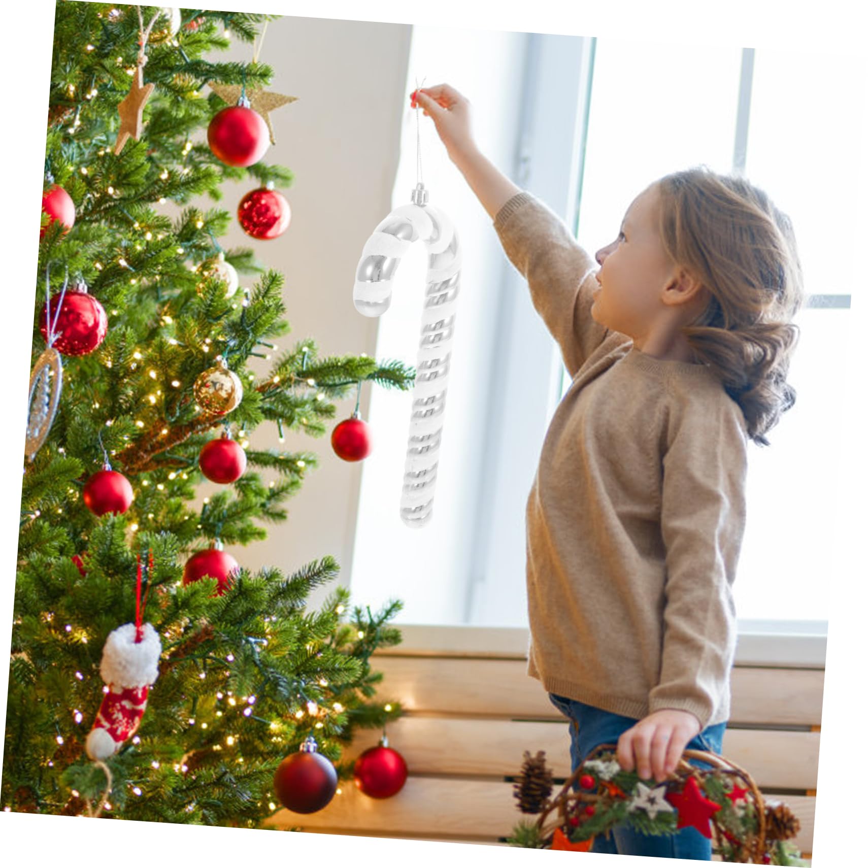 TOPBATHY 10 STK Weihnachtsstock Weihnachtsbonbons Requisiten Weihnachtsbonbonanhänger Star for Christmas Tree Christbaum anhänger Weihnachtsdekorationen Girlande Weihnachtsschmuck Plastik