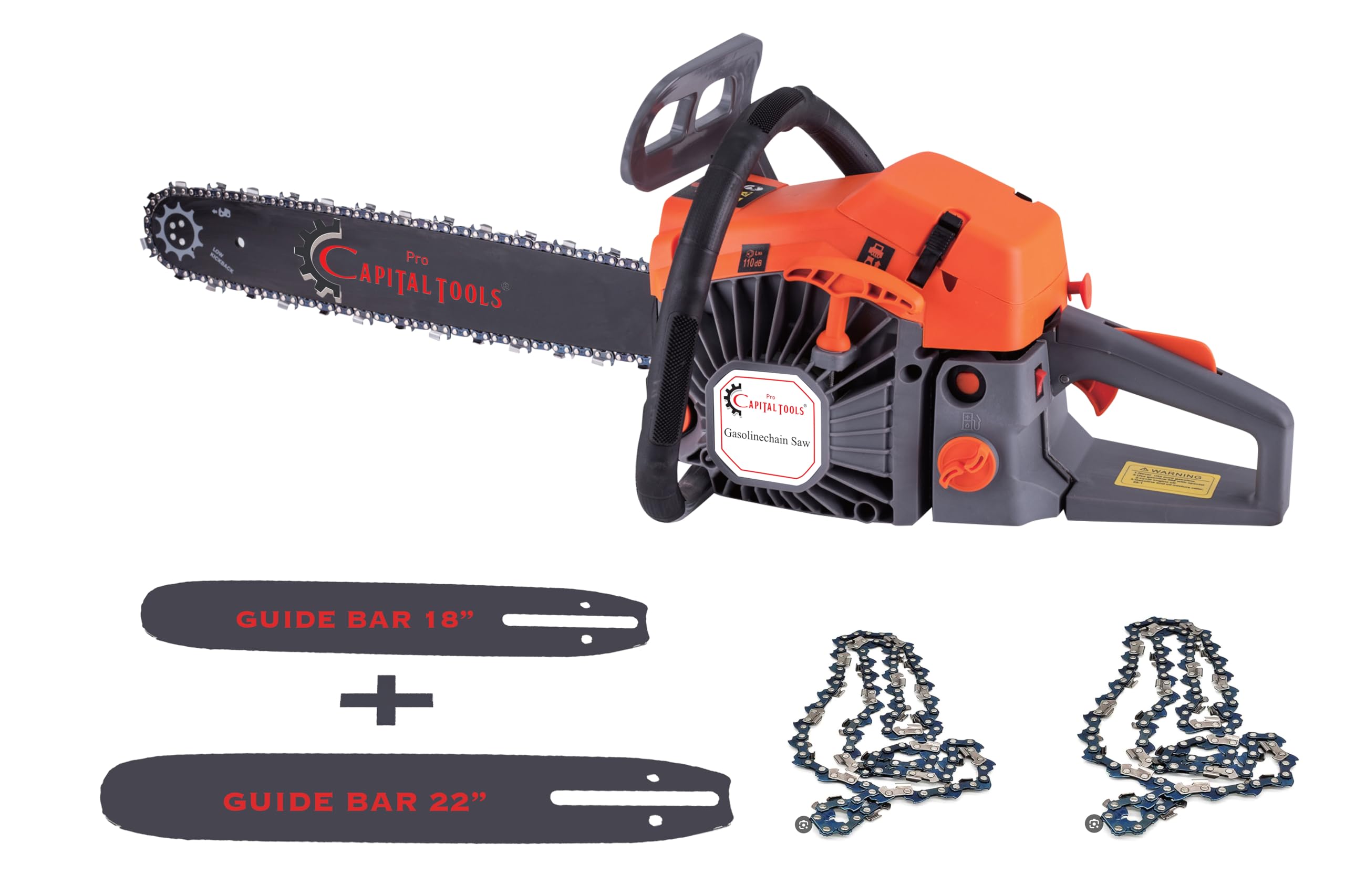 22 Inch + 18 Inch Chainsaw, 62CC/4.5 HP Powerful 2 Stroke Petrol Chainsaw, for Wood Cutting, Gardening, Farm Use, Low Fuel Efficient-image-37