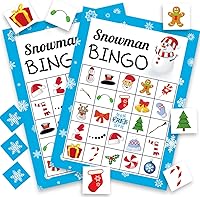 Vista 1 de Juego de bingo navideño de Happy Storm para niños y adultos, tarjetas de muñeco de nieve, 24 jugadores, juegos de invierno y actividades festivas
