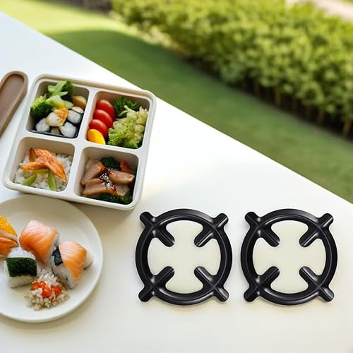 Miniatura 5 de Kichvoe Wok de hierro fundido de 6.2 pulgadas, 2 piezas, estante universal antideslizante para wok, reductor de anillo de gas, soporte para