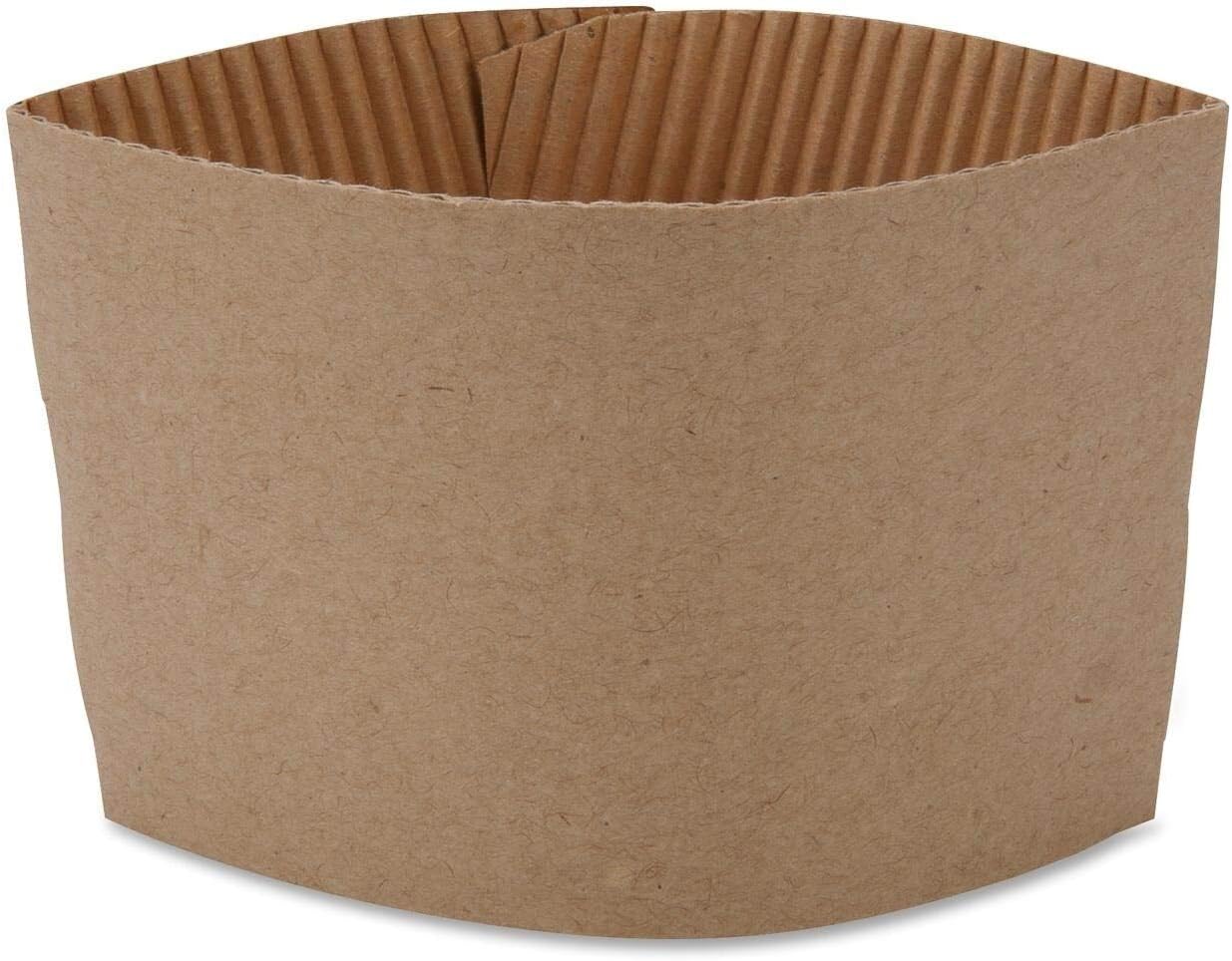 Genuine Joe GJO19049PK Protective Corrugated Cup Sleeve, Brown (Pack of 50)