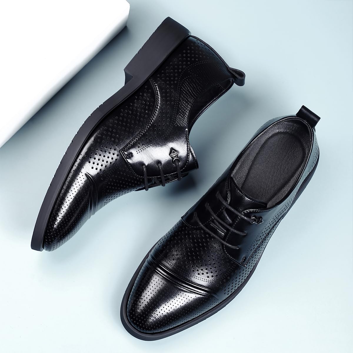 Scarpe Eleganti in Pelle da Uomo Scarpe Oxford Punta Classiche, Stringate e Traforate, per Matrimoni e Smoking Ballo