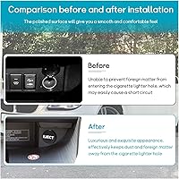 Vista 5 de Augeny Cubierta para encendedor de cigarrillos de automóvil, botón de expulsión de aluminio a prueba de polvo, cubierta universal para enchufe