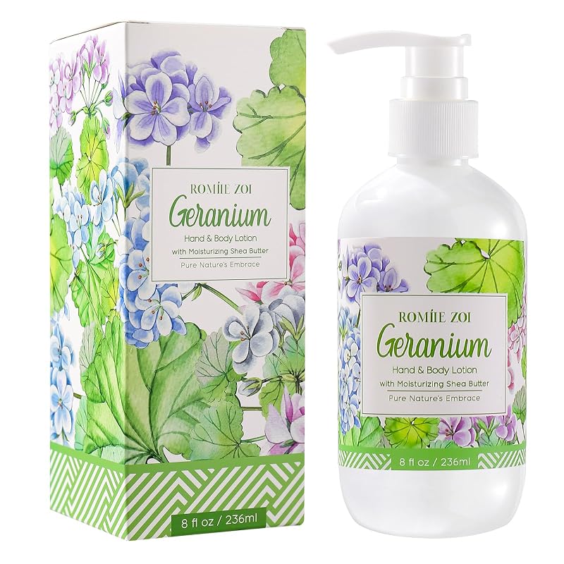 ROMIIE ZOI Loção para Mãos e Corpo com Manteiga de Karité e Fragrância de Gerânio, 236 mL