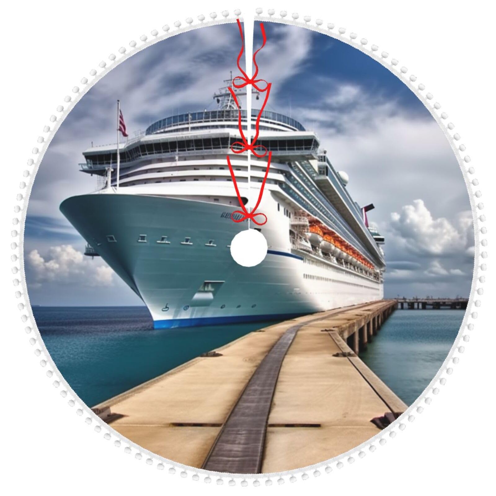 Jupe de sapin de Noël Cruise Ship1 pour cacher le pied