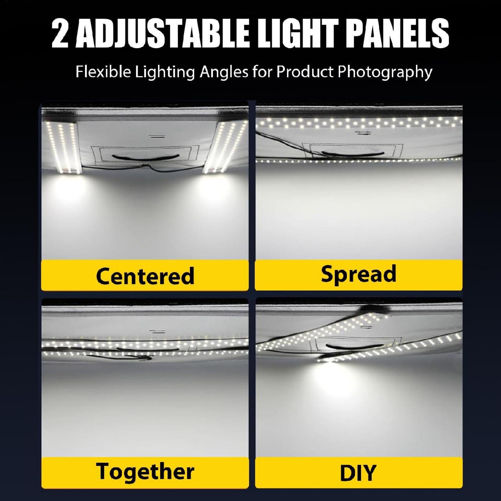 Pro Photo Box 80x80 Cm | Caja De Luz Conjunto para Fotografía De Productos | 3 Temperaturas De Luz, con Caja De Luz, Tira De Luz, Botón De Atenuación, 5 Fondo De PVC Impermeable