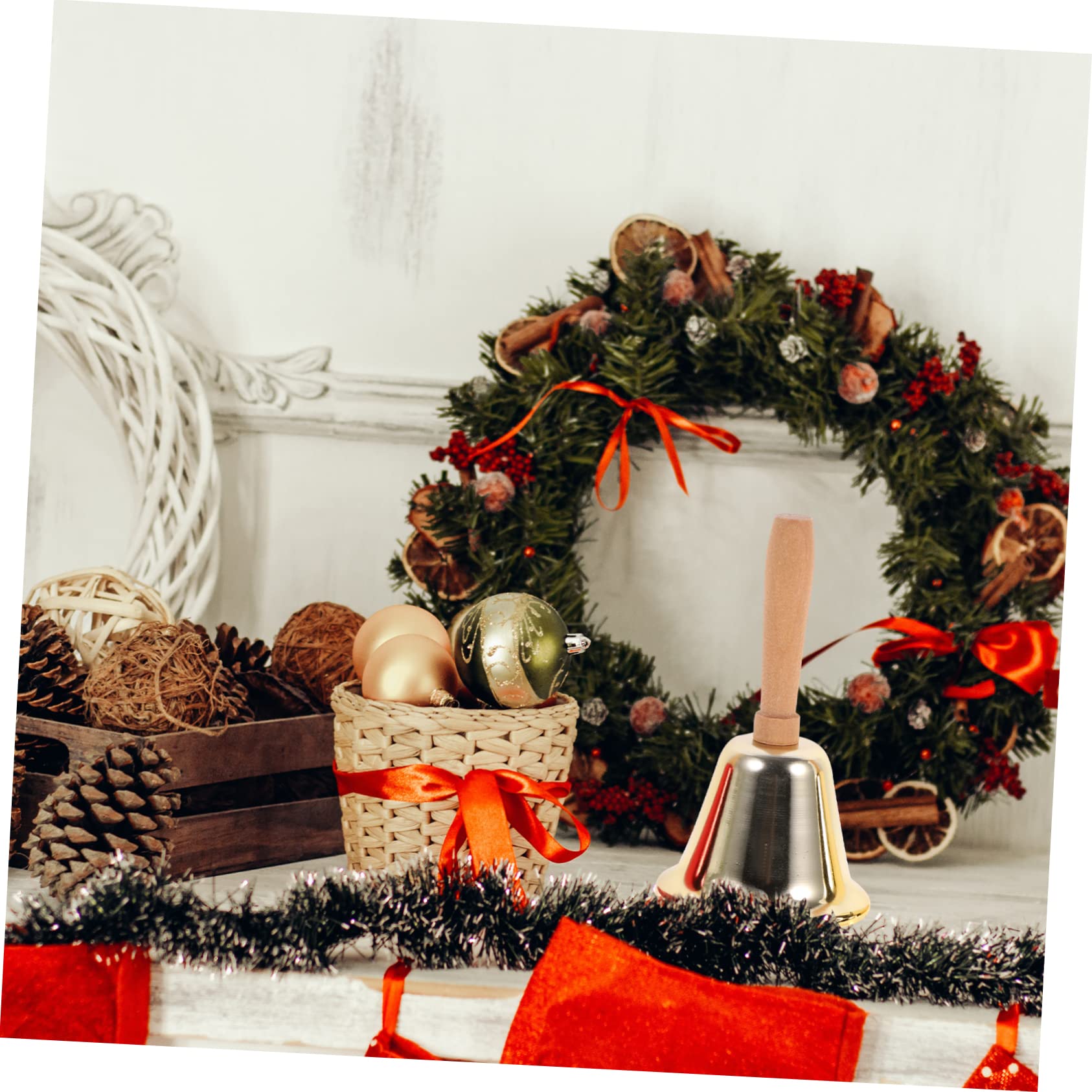 Toyvian 8pezzi Campane Natalizie Campane Decorative Per Feste Di Natale Bar e Scuole Suono e Manico Confortevole Decorazioni Per Eventi Festivi e Atmosfera Natalizia