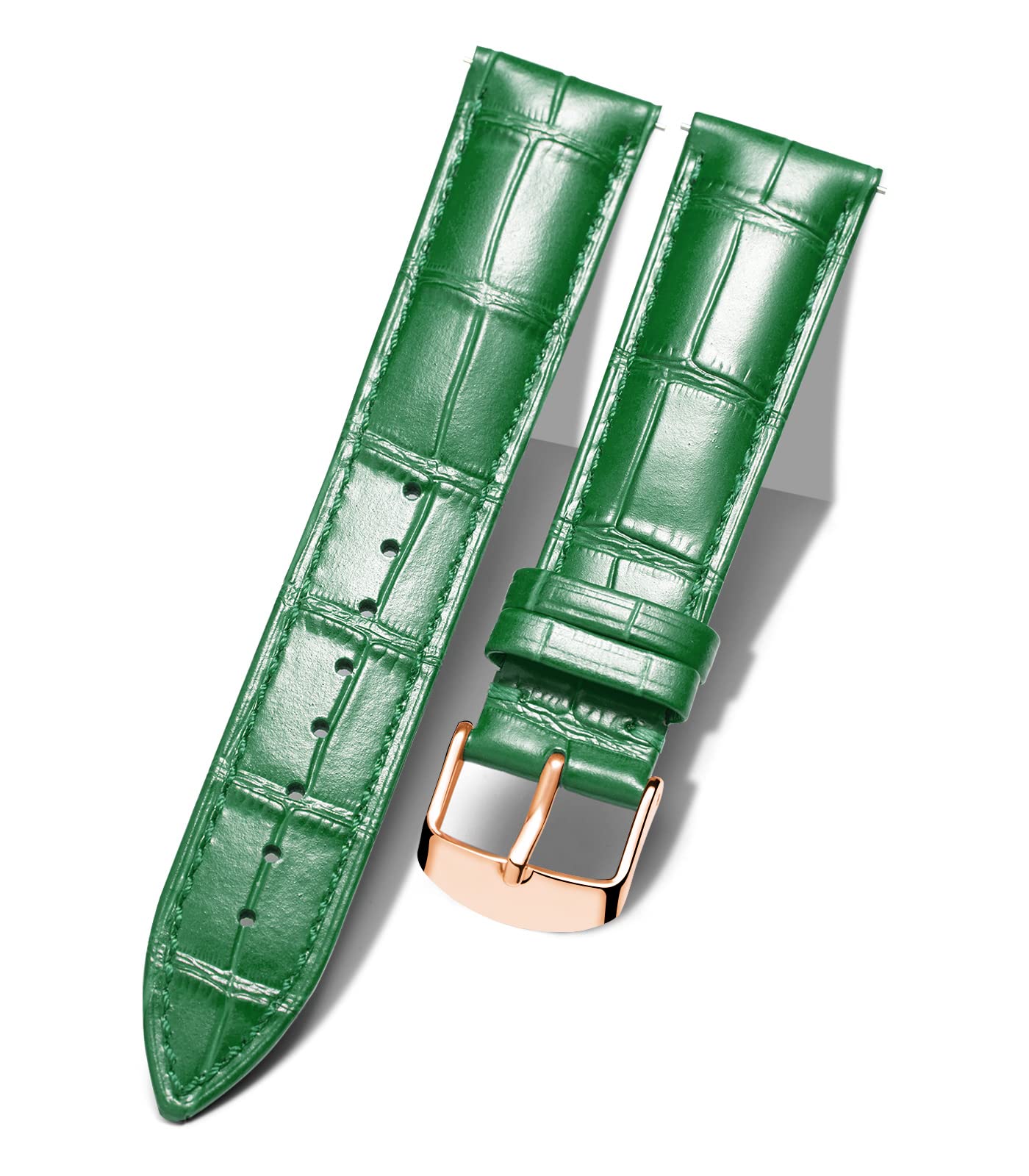 BINLUN Leather Watch Band Genuine Calfskin Replacement Watch Strap Quick Release Crocodile Pattern 10 Colors 13 Sizes for Men Women(10mm,12mm,14mm,16mm,17mm,18mm,19mm,20mm,21mm,22mm,23mm,24mm)